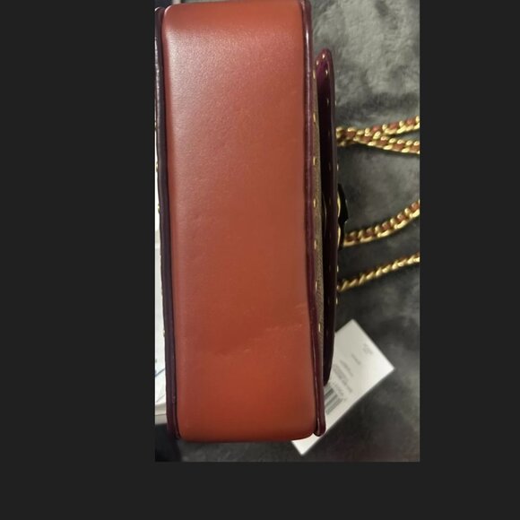 Coach Beat Canvas Coated Leather Shoulder Bag Mini-Medium Black + Tan Rust C2462 - Picture 4 of 5